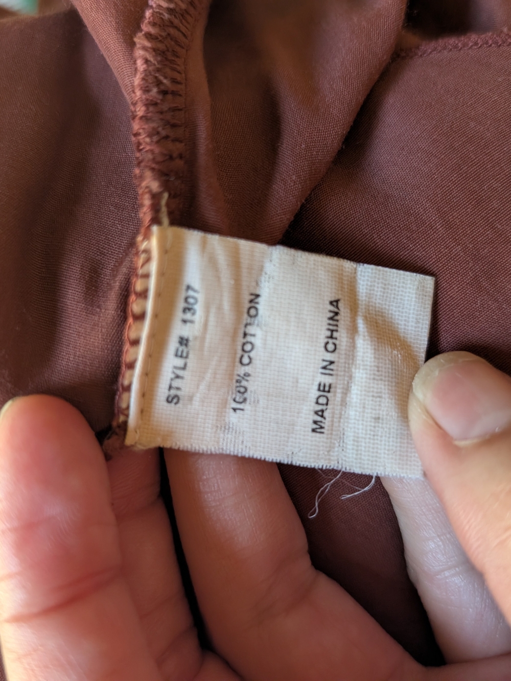 Rust Brown Peasant Blouse with Balloon Sleeves - Picture 3 of 6
